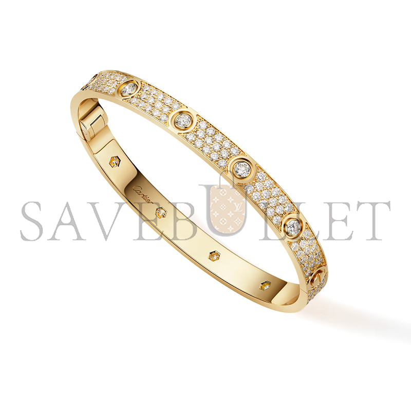 CARTIER LOVE BRACELET, CLASSIC MODEL, PAVED, 10 DIAMONDS N6727317